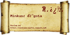 Minkusz Ágota névjegykártya